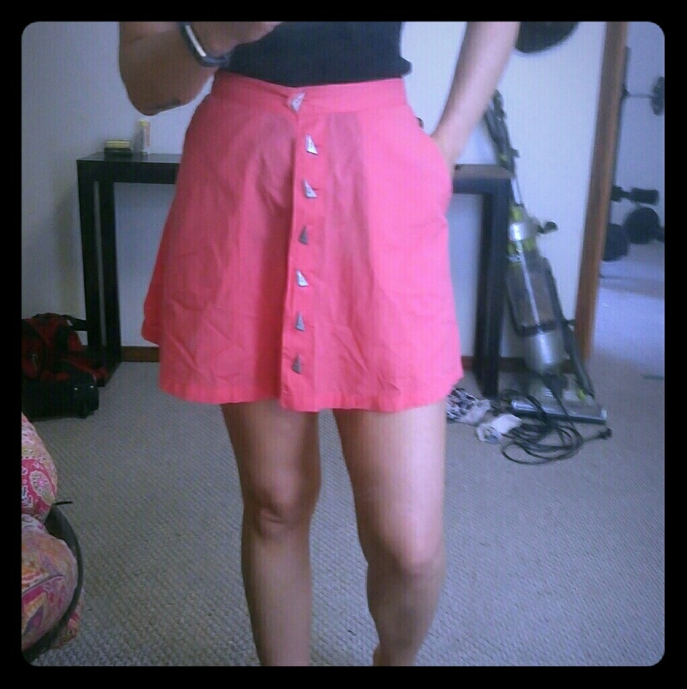 Hot pink mini skirt